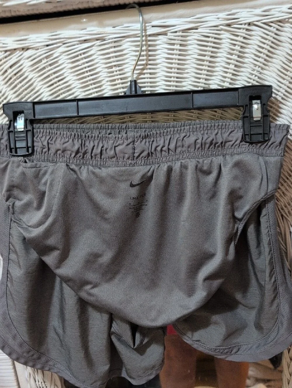 Nike Girl's Charcoal Athletic Shorts with Swoosh Size M